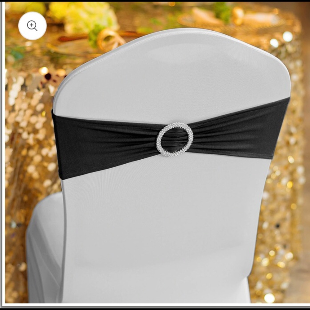100 Black Chair Sashes With Buckle for wedding